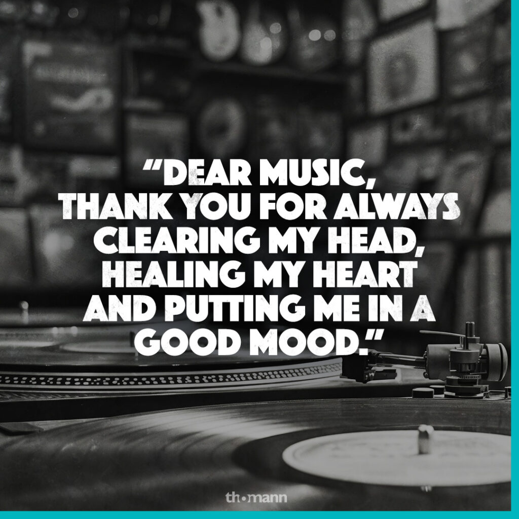 quote: Music Clears My Mind