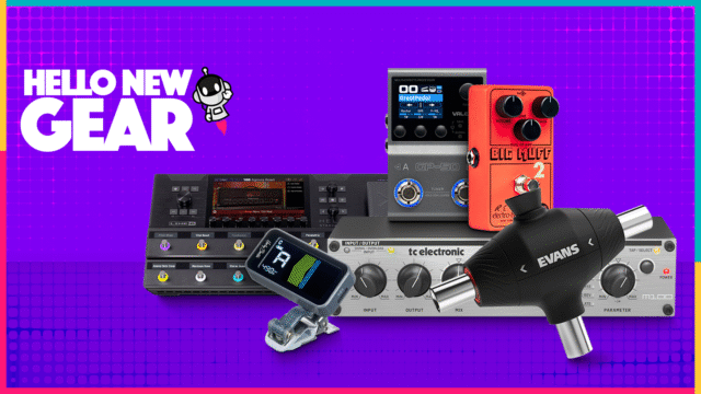 Hello New Gear January – new music equipment featuring guitar pedals, multi-effects processors, clip tuner and drum key