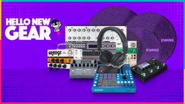 New music gear including the AKAI MPC One G2, Fractal Audio AM4, beyerdynamic headphones, Evans cymbals and guitar effects.